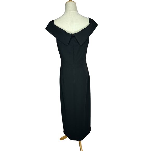 BHLDN Anthropologie Thompson Black Off Shoulder Crepe Dress Plus Size 14 - Picture 8 of 12